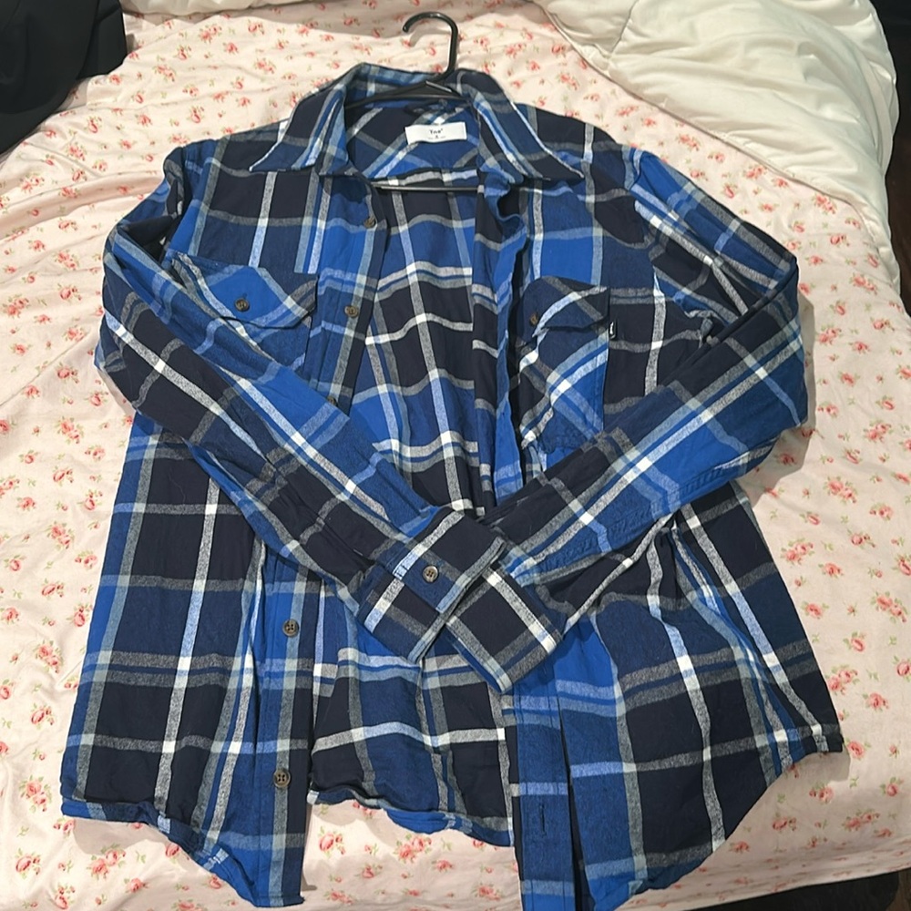 Aritzia TNA Blue Flannel